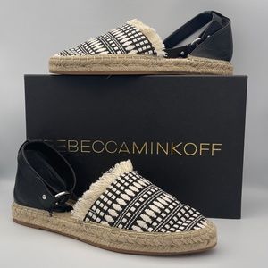 Rebecca Minkolf Women's Shoe Vicky Fabric Closed Toe Casual Black White Size 9M